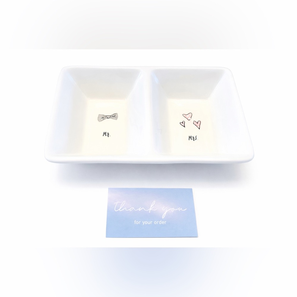 Rae Dunn Artisan Collection – Mr. & Mrs. Divided Tray